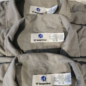 Lot‎ of 3 VF Imagewear Uniform Work Shirts Men's 3XL Gray Short Sleeve Collared